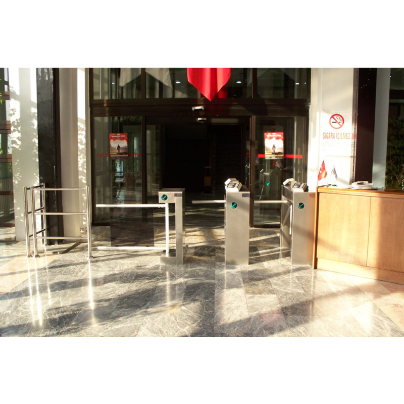 Torniquete De Cortesía Motorizado / Acabado En Acero Inoxidable Con Hoja de Acrílico / Bidireccional / Compatible con Cualquier Control De Acceso de Contacto Seco image 3